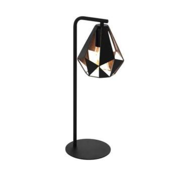 LED lámpa , asztali , E27 , acél , fekete , vörösréz , EGLO , CARLTON 4 , 43058 kép