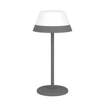 LED lámpa , asztali , hordozható , szürke , lekerekített , érintő kapcsoló , dimmelhető , 2in1 , RGB+WW, IP54 , EGLO , MEGGIANO kép