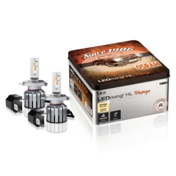 LED lámpa , égő , autó izzó , fényszóró , 2 db-os csomag , H4/R2/H19 , 14 Watt , meleg fehér , Plug&amp;Play , OSRAM LEDriving , HL Vintage , OLDTIMER kép