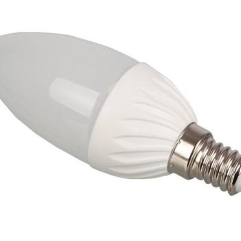 LED lámpa , égő , gyertya , E14 foglalat , 3.7 Watt , hideg fehér kép