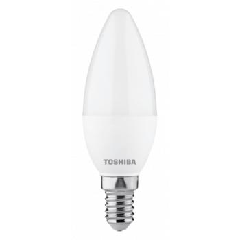 LED lámpa , égő , gyertya , E14 foglalat , 7 Watt , 220° , hideg fehér ,  TOSHIBA , 5 év garancia kép