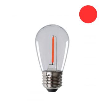 LED lámpa , égő , izzószálas hatás , filament , E27 , 0.9 Watt , 50 lm/w , piros ,  KANLUX kép