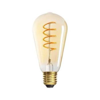 LED lámpa , égő , izzószálas hatás , filament , E27 foglalat , Edison , 5 Watt , meleg fehér , 1800K , borostyán sárga , XLED kép