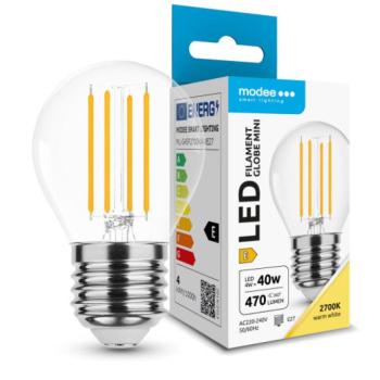 LED lámpa , égő , izzószálas hatás , filament  , E27 foglalat , G45 , 4 Watt  , meleg fehér , Modee kép