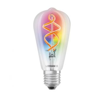LED lámpa , égő , izzószálas hatás , filament , E27 foglalat , ST64 , Edison , 4.5W , RGBW , W = meleg fehér , dimmelhető , LEDVANCE Smart+ WIFI kép