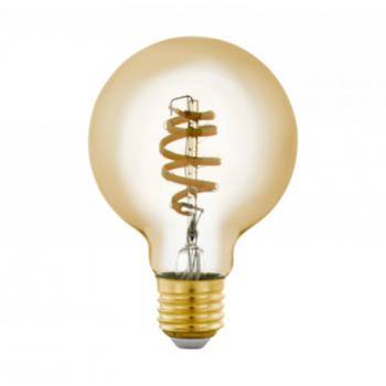 LED lámpa , égő , izzószálas hatás , filament , E27 , G80 , 4.9W , CCT , dimmelhető , borostyán ságra , EGLO Connect.Z , Zigbee , 12243 kép