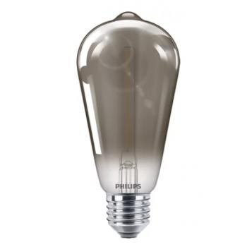 LED lámpa , égő , izzószálas hatás , filament , Edison , E27 , ST64 , 2.3 Watt , meleg fehér , szürke , Philips , Classic smoky kép