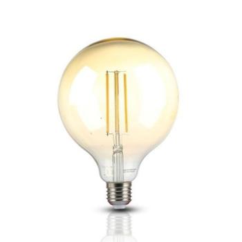 LED lámpa , égő , izzószálas hatás , filament , gömb , E27 foglalat , G125 , 12.5 Watt , meleg fehér , borostyán sárga kép