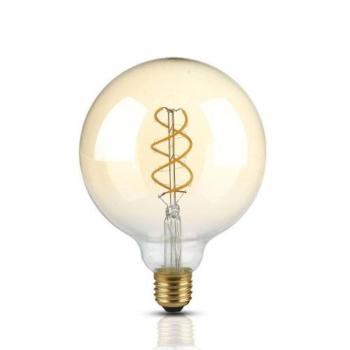 LED lámpa , égő , izzószálas hatás , filament , gömb , E27 foglalat , G125 , 5 Watt , meleg fehér , borostyán sárga , dimmelhető kép