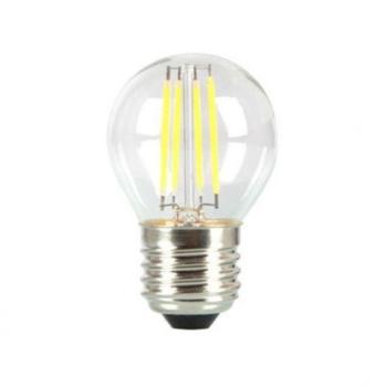 LED lámpa , égő , izzószálas hatás , filament , kis gömb , E27 foglalat , G45 , 4 Watt , meleg fehér kép