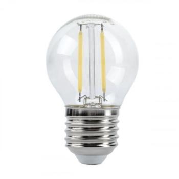 LED lámpa , égő , izzószálas hatás , filament , kisgömb , E27 foglalat , G45 , 2 Watt , meleg fehér kép