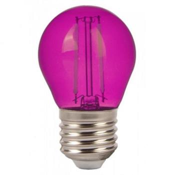 LED lámpa , égő , izzószálas hatás , filament , kisgömb , E27 foglalat , G45 , 2 Watt , rózsaszín kép