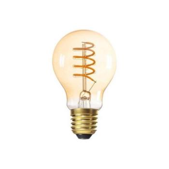 LED lámpa , égő , izzószálas hatás , filament , körte , E27 foglalat , 5 Watt , meleg fehér , 1800K, borostyán sárga , XLED kép