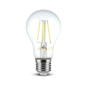 LED lámpa , égő , izzószálas hatás , filament , körte , E27 foglalat ,  6 Watt , meleg fehér , Samsung Chip , 5 év garancia kép