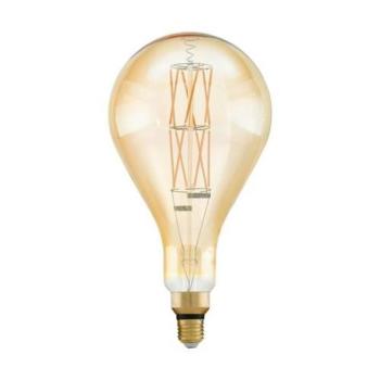 LED lámpa , égő , izzószálas hatás , filament , PS160  , E27 , 8W , dimmelhető , meleg fehér , borostyán , EGLO , 11686 kép