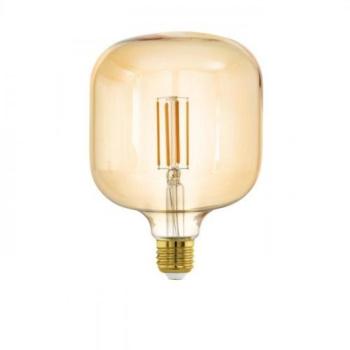 LED lámpa , égő , izzószálas hatás , filament , T125 , E27 , 4.5W , dimmelhető , meleg fehér , borostyán , EGLO , 110115 kép