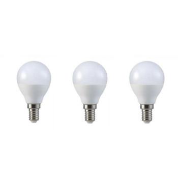 LED lámpa , égő , kis gömb , E14 foglalat , 4.5 Watt , hideg fehér , 3 darabos csomag kép