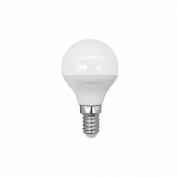 LED lámpa , égő , kisgömb ,  E14 foglalat , 3W , hideg fehér , COSMOLED kép