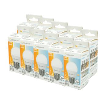 LED lámpa , égő , kisgömb ,  E27 foglalat , 3W , természetes fehér , COSMOLED , 10 darabos csomagban kép