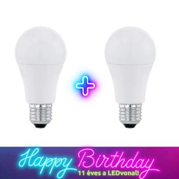 LED lámpa , égő , körte , E27 , 11W , CRI&gt;90 , meleg fehér , EGLO , 11933 , 1+1 kép
