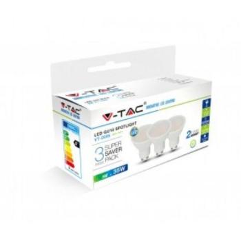 LED lámpa , égő , spot , GU10 foglalat , 110° , 5 Watt , meleg fehér , 3 darabos csomag kép