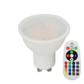 LED lámpa , égő , szpot , GU10 , 110° , 3.5W , dimmelhető , RGBW , W=természetes fehér , távirányítóval kép