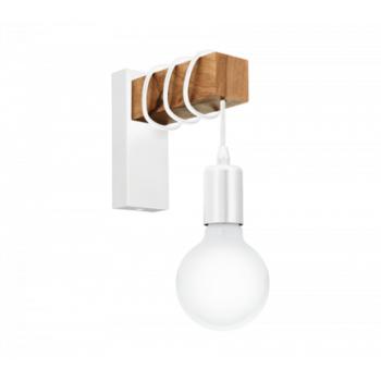 LED lámpa , fali , E27 , acél , fa , fehér , EGLO , TOWNSHEND , 33162 kép