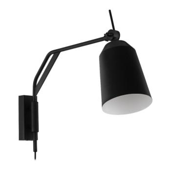 LED lámpa , fali , E27 , acél , fekete , EGLO , LORETO , 900157 kép