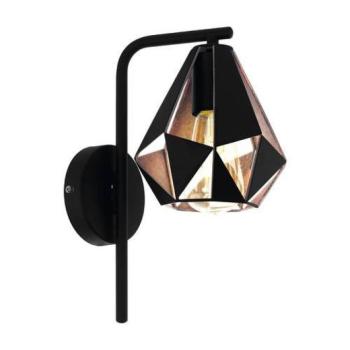 LED lámpa , fali , E27 , acél , fekete , vörösréz , EGLO , CARLTON 4 , 43057 kép
