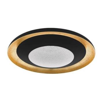 LED lámpa , fali , mennyezeti , fekete , arany , távirányítóval , 76.5cm , CCT , 5 év garancia , EGLO , CANICOSA , 98685 kép