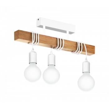 LED lámpa függeszték , mennyezeti , 3 x E27 , acél , fa , fehér , EGLO , TOWNSHEND , 33166 kép