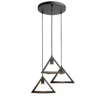 LED lámpa függeszték , mennyezeti , 3 x E27 , fém , fekete kép