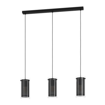 LED lámpa , függeszték , mennyezeti , 3xE27 foglalat , fekete , EGLO , PINTO TEXTIL 1 , 900342 kép