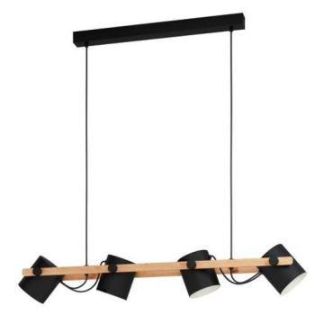 LED lámpa függeszték , mennyezeti , 4 x E27 , fa , fekete , EGLO , HORNWOOD , 43424 kép