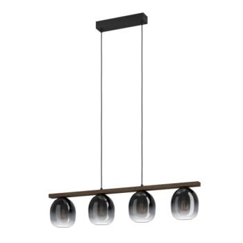 LED lámpa , függeszték , mennyezeti , 4xE27 foglalat , fekete , EGLO , FILAGO , 900186 kép