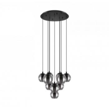 LED lámpa , függeszték , mennyezeti , 65.5 cm , 10 x E27 foglalat , fekete , EGLO , ARISCANI , 98654 kép