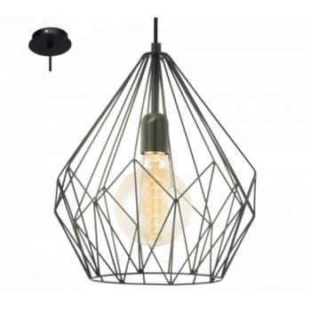 LED lámpa függeszték , mennyezeti , E27 , acél , fekete , EGLO , CARLTON , 49257 kép