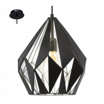 LED lámpa függeszték , mennyezeti , E27 , acél , fekete , ezüst , EGLO , CARLTON 1 , 49255 kép