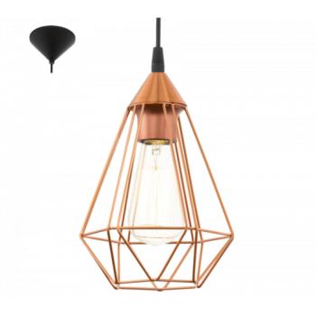 LED lámpa függeszték , mennyezeti , E27 , acél , réz , EGLO , TARBES , 94193 kép