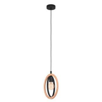 LED lámpa függeszték , mennyezeti , E27 , fa , fekete , EGLO , BASILDON , 43461 kép