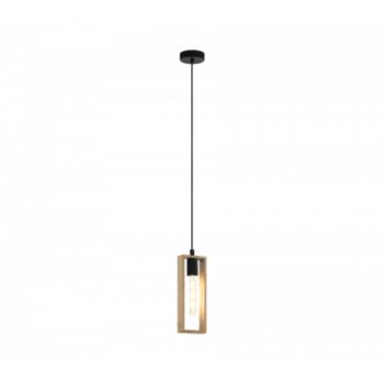 LED lámpa függeszték , mennyezeti , E27 , fa , fekete , EGLO , LITTLETON , 49473 kép