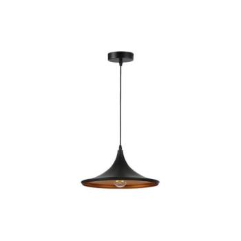 LED lámpa , függeszték , mennyezeti ,  fekete , arany ,  23cm , E27 foglalattal , Mezo kép