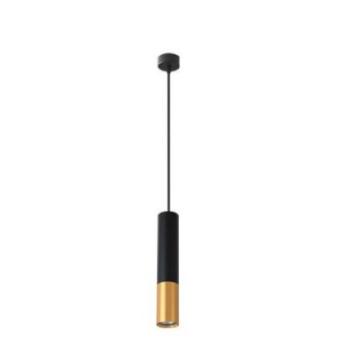 LED lámpa , függeszték , mennyezeti , fekete , arany ,  29cm , GU10 foglalattal , acél , Keon kép