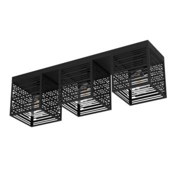 LED lámpa , mennyezeti , 3xE27 foglalat , fekete , EGLO , PIEDRITAS , 900357 kép