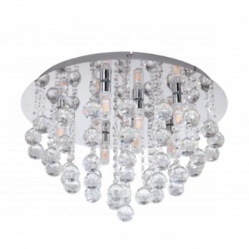 LED lámpa , mennyezeti , 4 x 3W , 35 cm , meleg fehér , ezüst , kristály , IP44 , EGLO , ALMONTE , 94878 kép