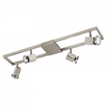 LED lámpa , mennyezeti , GU10 , 4 x 4.6W , bilenthető , matt nikkel , EGLO , ZERACO , 93678 kép