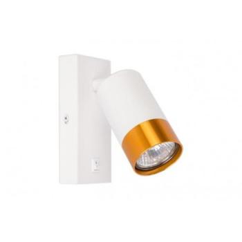 LED lámpa , oldalfali ,  GU10 foglalattal , arany, fehér , KLEMENS kép