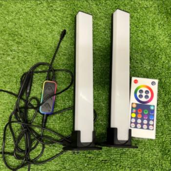 LED lámpa szett , 2 db , 28 cm, asztali , távirányítóval , RGB + IC (digitális) , dimmelhető , USB , WIFI/Bluetooth , TUYA , LEDISSIMO AMBIENT LIGHT , CSOMAGOLÁSSÉRÜLT kép