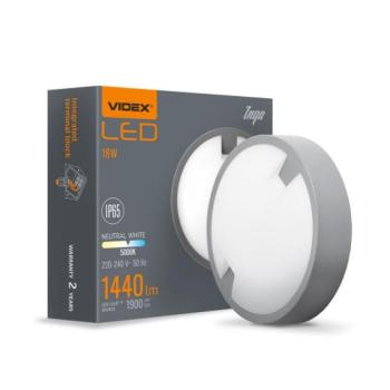 LED lámpatest , 18W , kör , természetes fehér , antracit , IP65 , VIDEX Inga kép