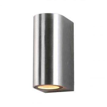 LED lámpatest , 2 x GU10 , oldalfali , kerek , 2 irányú , polírozott fém , kültéri , IP44 kép